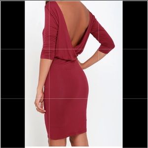 Lulu's open back red dress
